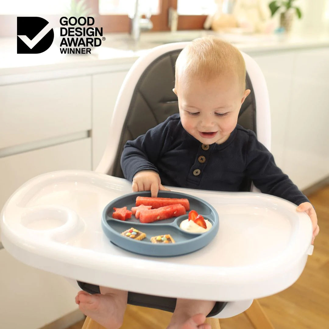 Sage Divided Suction Plate - By Bright Berry