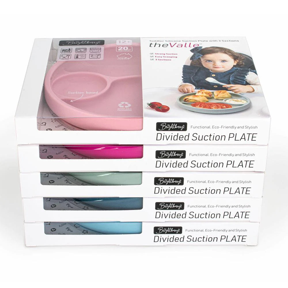 Sage Divided Suction Plate - By Bright Berry