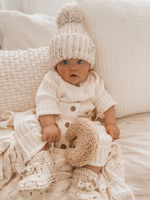 Classic Knit Hoodie Romper - By Little B's Nursery
