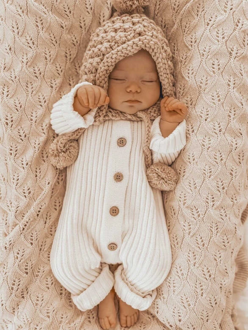Classic Knit Hoodie Romper - By Little B's Nursery