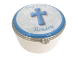 My First Rosary Porcelain Trinket Box - Blue