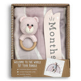 Baby Welcome to the World Milestone Swaddle & Toy Bundle - Pink by Demdaco