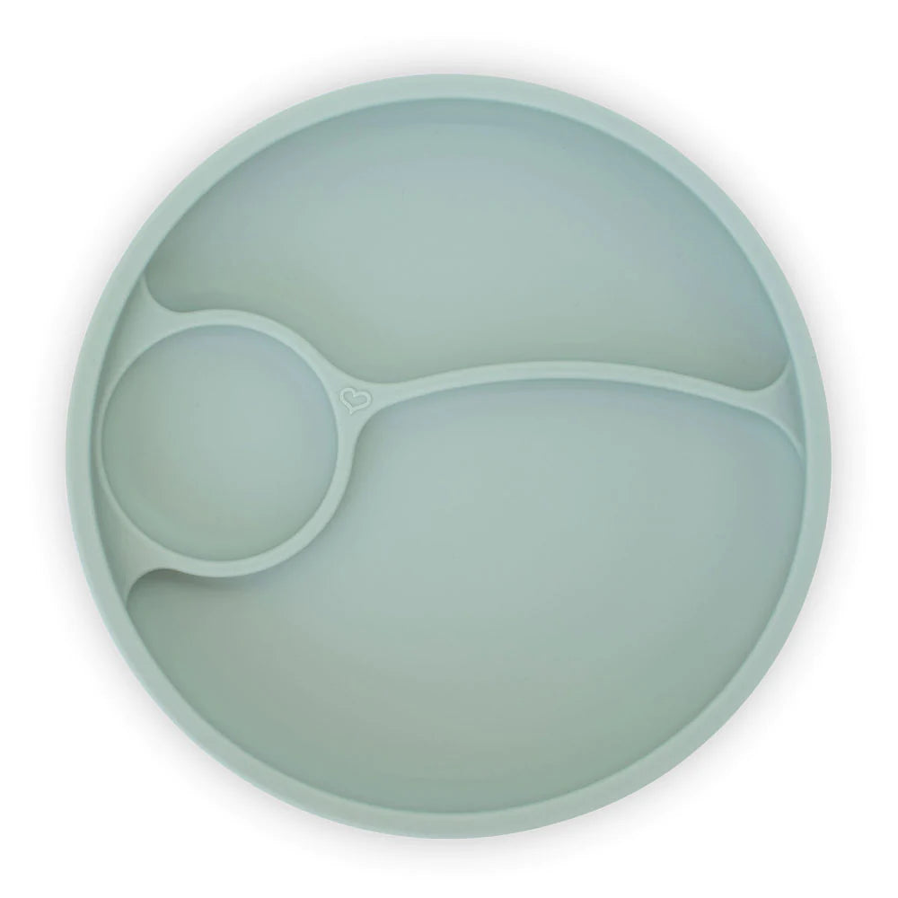 Sage Divided Suction Plate - By Bright Berry