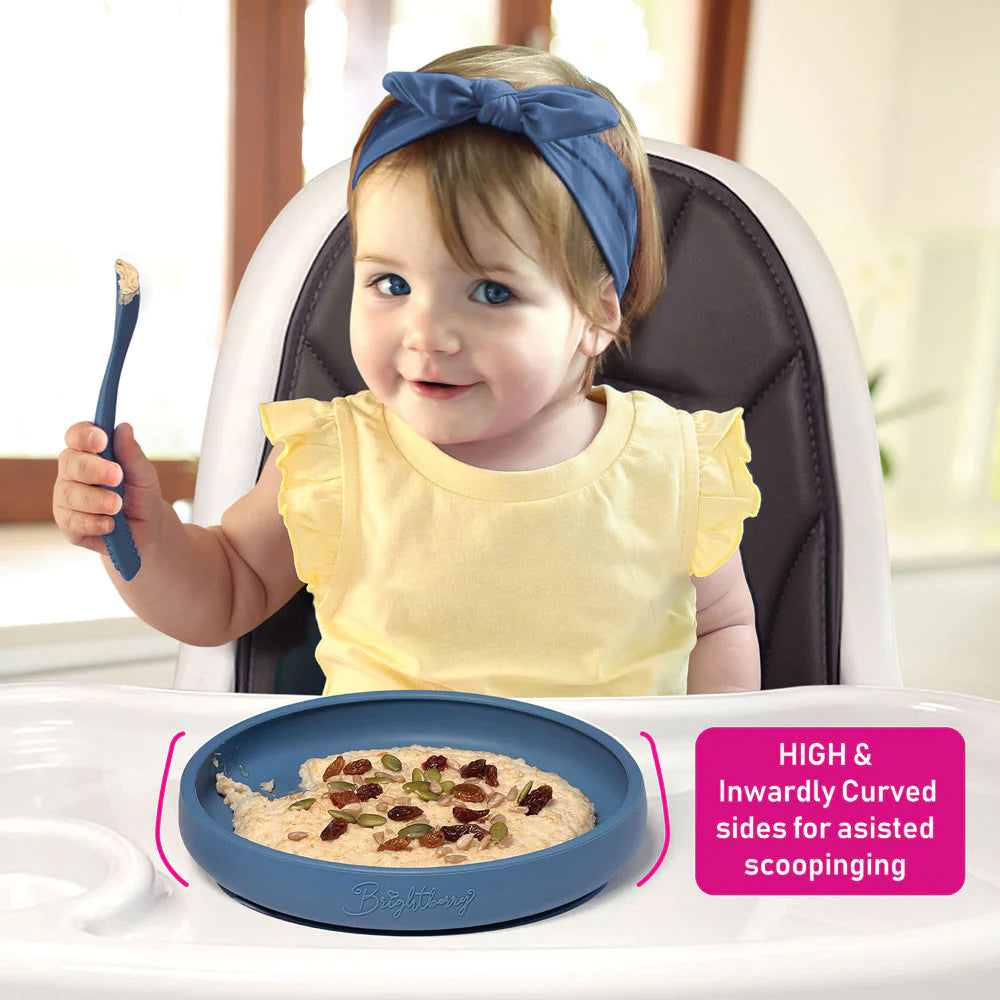 Blue Easy-Scooping Suction Plate - By Bright Berry