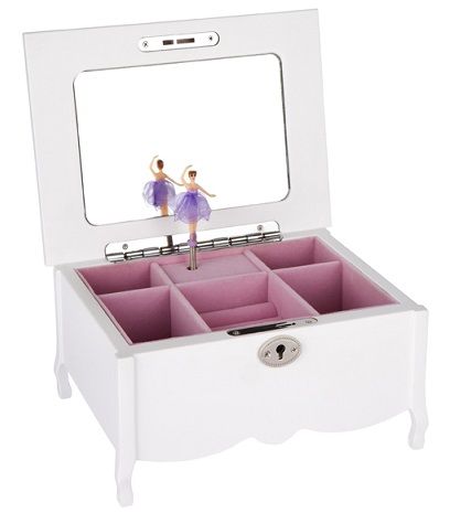 Ballerina Music White Fontayne Jewellery Box with Legs